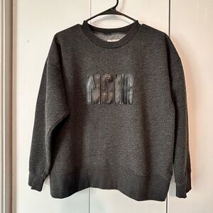 Madewell NOIR crewneck sweatshirt medium black dark gray heathered lounge cozy